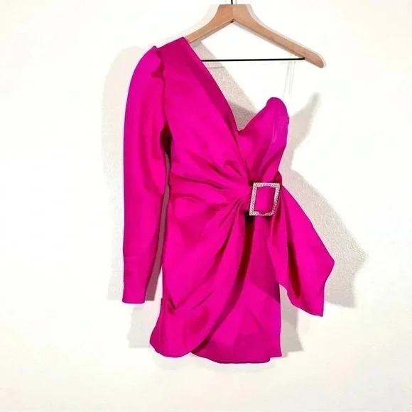 House Of CB Hot Pink One Shoulder Dress - Picture 6 of 6